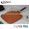 9.5/11inch copper ceramic griddle pan with induction